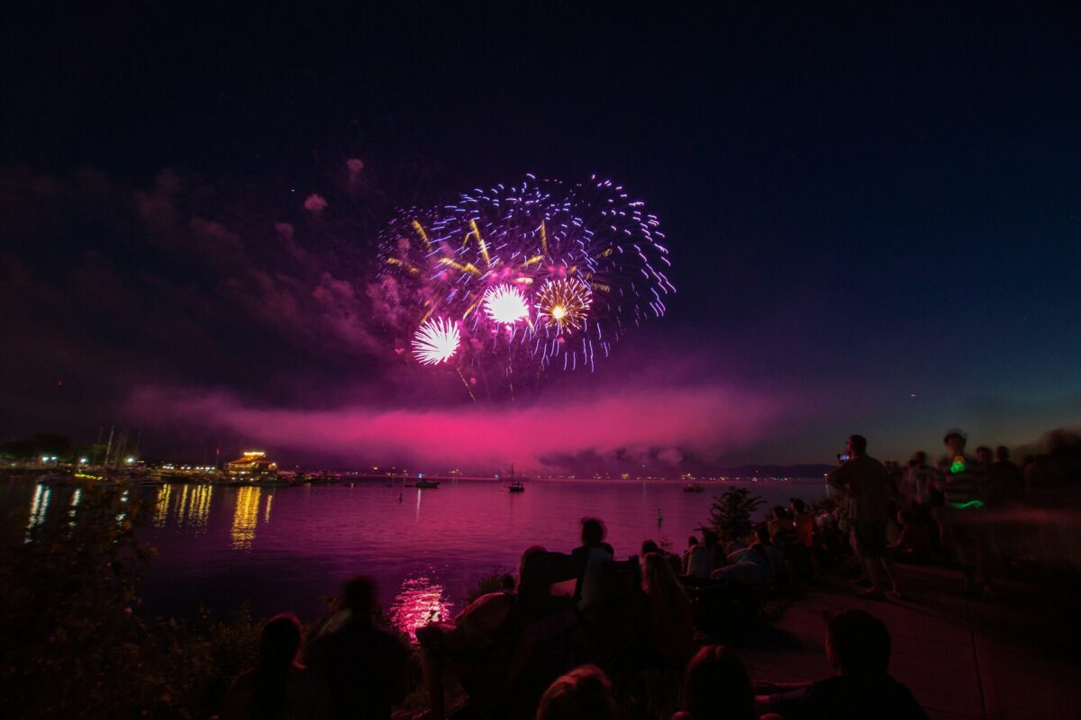 Waterfront fireworks in South Burlington, Vermont